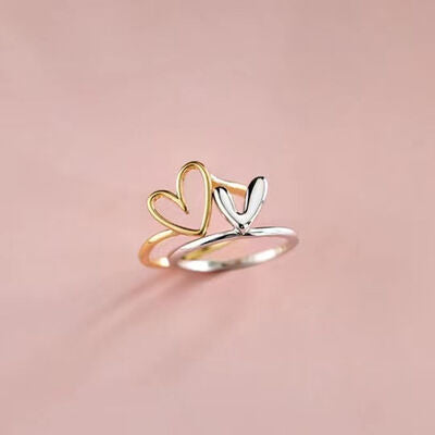 swvws Heart Shape Irregular 925 Sterling Silver Ring