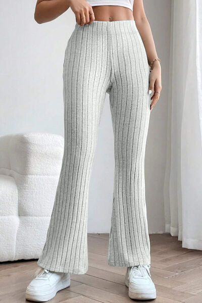 swvws Basic Bae Full Size Ribbed High Waist Flare Pants