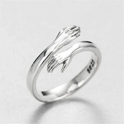 swvws Hug Shape 925 Sterling Silver Bypass Ring