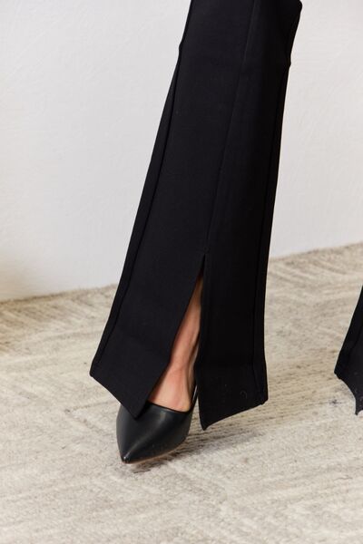 swvws Kancan V-Waistband Slit Flare Pants