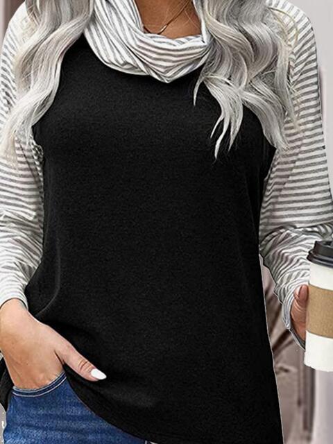 swvws Striped Turtleneck Long Sleeve T-Shirt