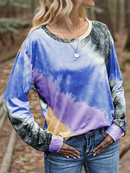 swvws Printed Round Neck Long Sleeve T-Shirt