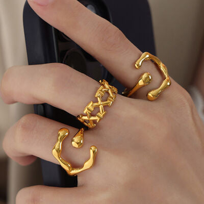 swvws 18K Gold-Plated Irregular Open Ring