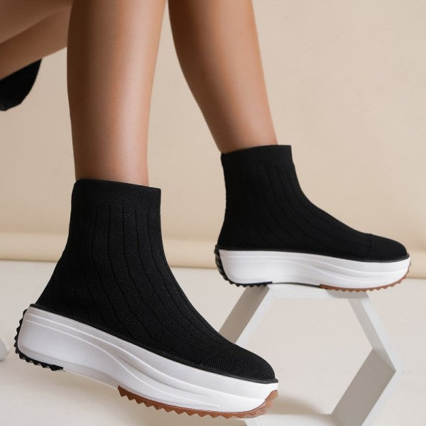 swvws - Black Casual Patchwork Solid Color Round Comfortable Out Door Shoes