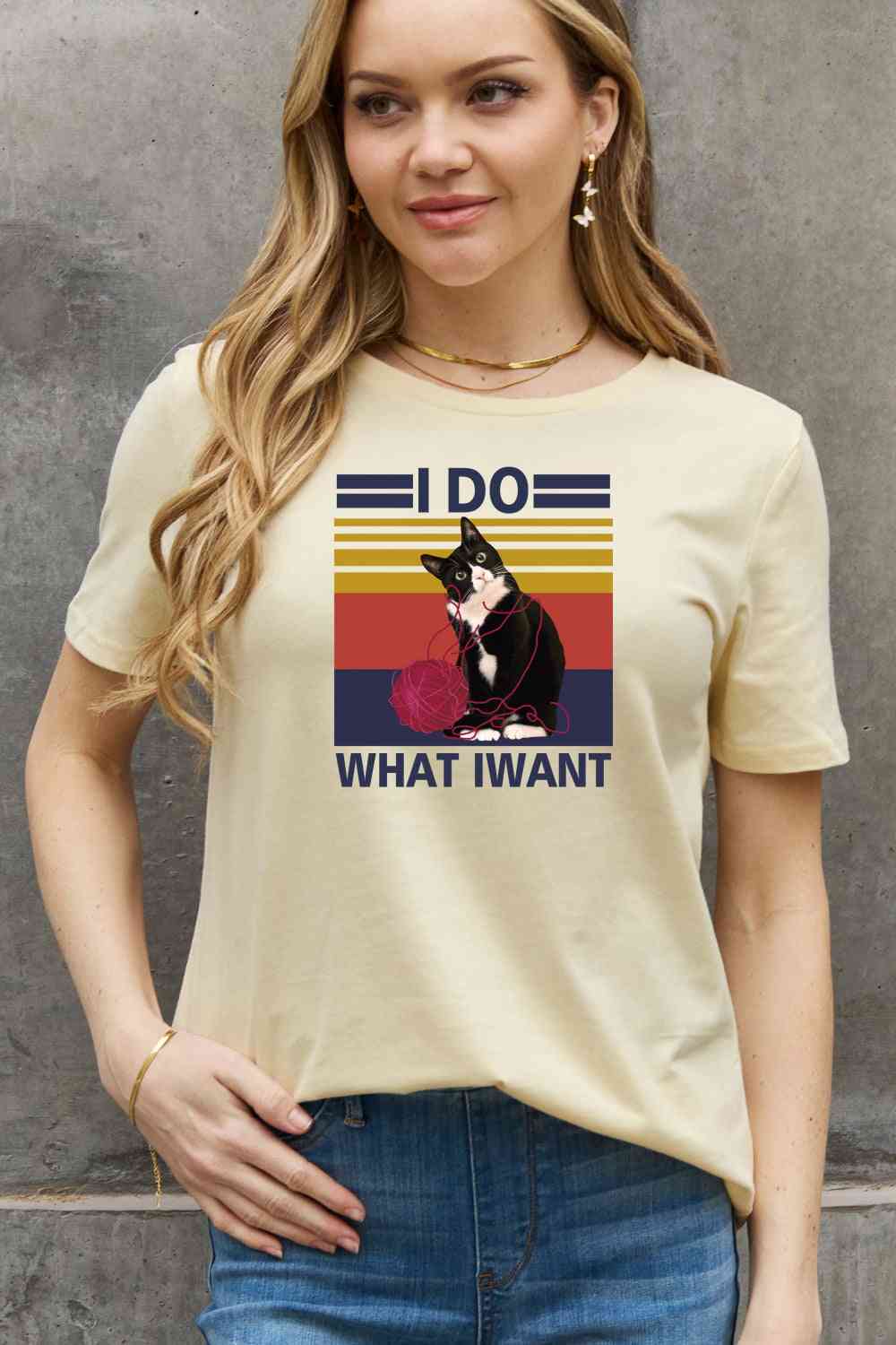 swvws Simply Love Full Size I DO WHAT I WANT Graphic Cotton Tee