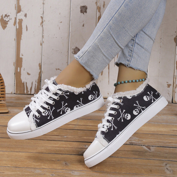 swvws - Halloween Yellow Casual Daily Patchwork Printing Round Comfortable Shoes