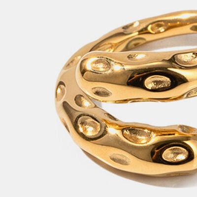 swvws Titanium Steel Gold-Plated Bypass Ring