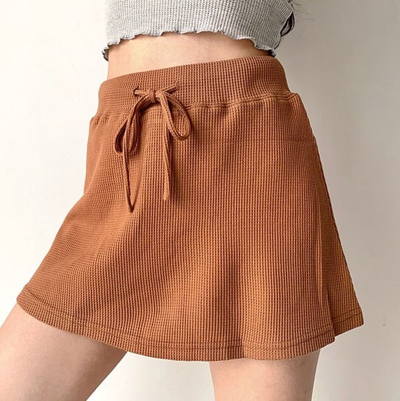 swvws - Waffle Drawstring Skirt