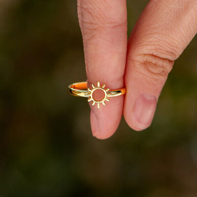 swvws Sun Shape 18K Gold-Plated Ring