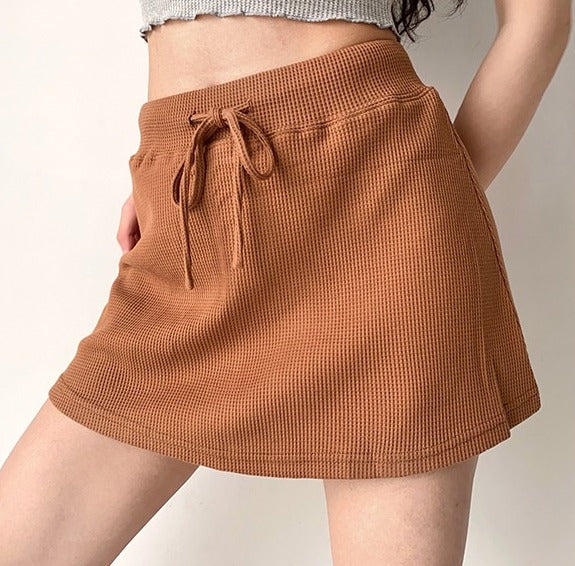 swvws - Waffle Drawstring Skirt