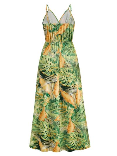 swvws Printed Surplice Spaghetti Strap Dress