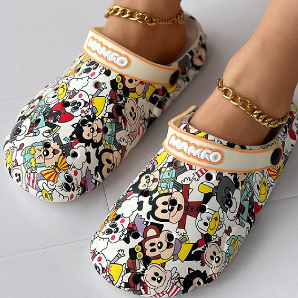 swvws - Multicolor Casual Living Graffiti Patchwork Round Comfortable Shoes