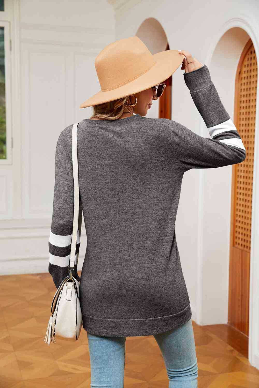 swvws Round Neck Long Sleeve Top