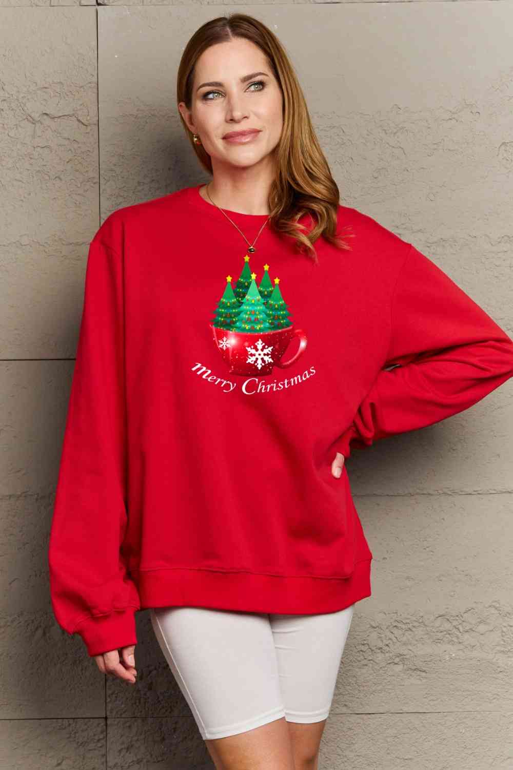 swvws Simply Love Full Size MERRY CHRISTMAS Graphic Sweatshirt