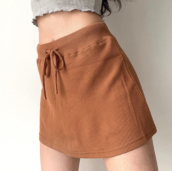 swvws - Waffle Drawstring Skirt