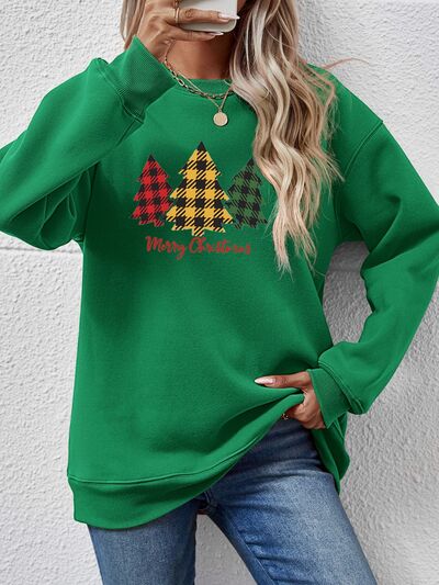 swvws MERRY CHRISTMAS Dropped Shoulder Sweatshirt