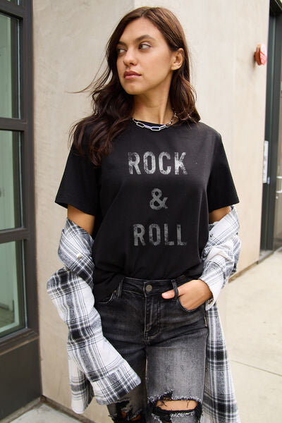 swvws Simply Love Full Size ROCK & ROLL Short Sleeve T-Shirt