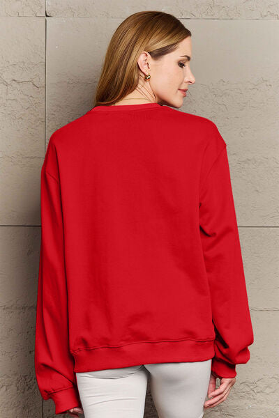 swvws Simply Love Full Size SANTA'S FAVORITE Round Neck Sweatshirt