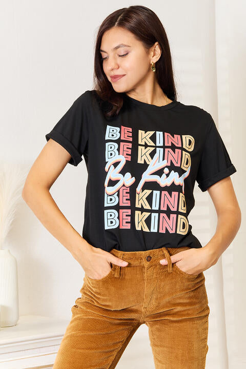 swvws Simply Love BE KIND Graphic Round Neck T-Shirt