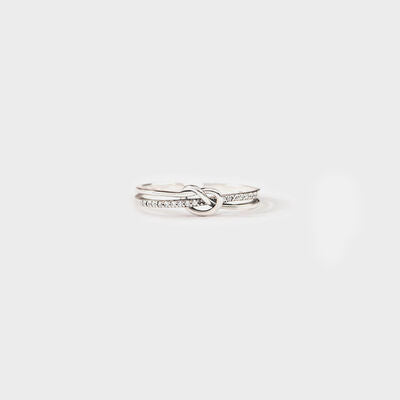 swvws 925 Sterling Silver Double-Layered Knot Ring