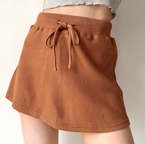 swvws - Waffle Drawstring Skirt