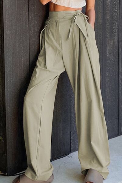 swvws Tied High Waist Wide Leg Pants