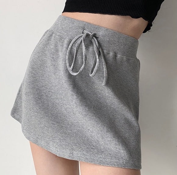 swvws - Waffle Drawstring Skirt