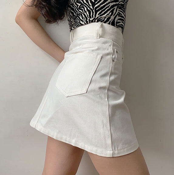 swvws - Lookbook Denim Skirt // White ~ HANDMADE