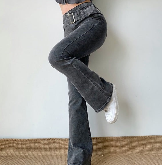 swvws - Hot Girl Denim Flare Jeans