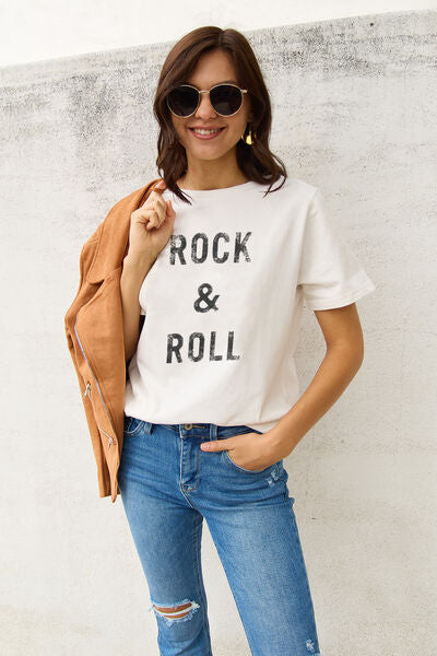 swvws Simply Love Full Size ROCK & ROLL Short Sleeve T-Shirt