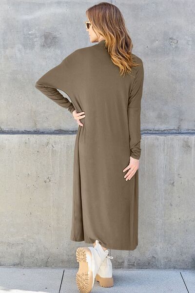 swvws Basic Bae Full Size Open Front Long Sleeve Cover Up