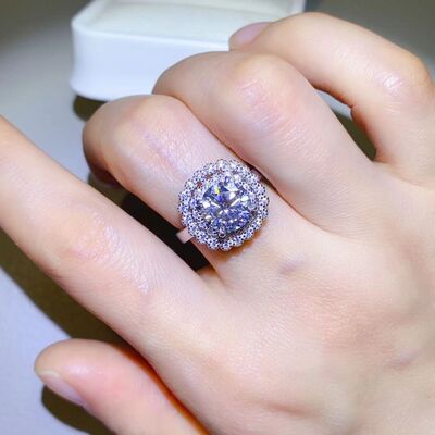 swvws 2 Carat Moissanite 925 Sterling Silver Ring