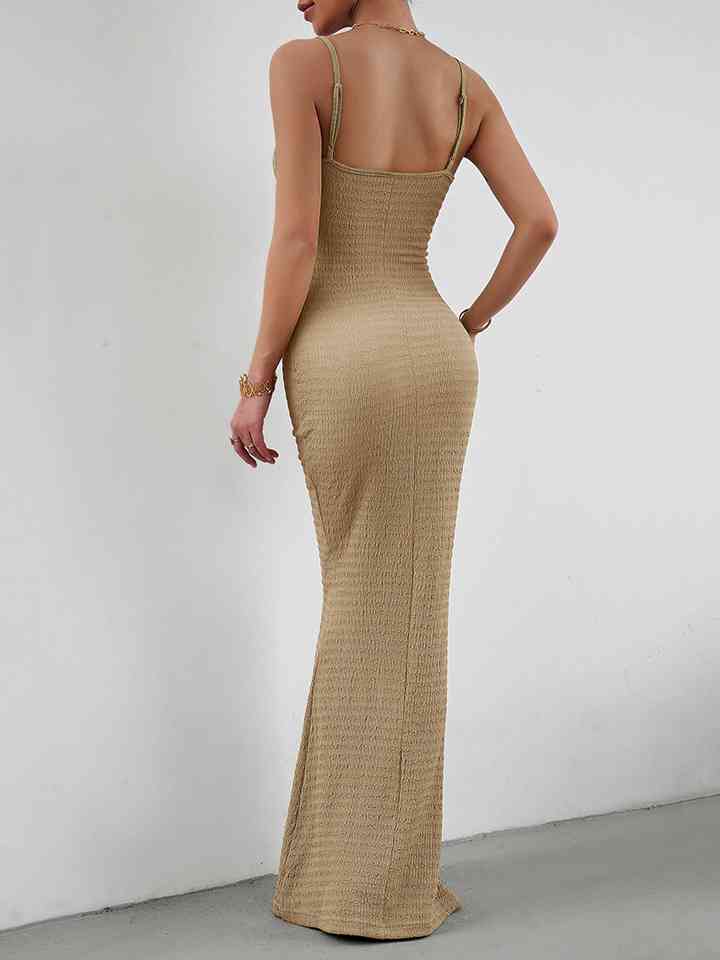 swvws Straight Neck Sleeveless Maxi Dress