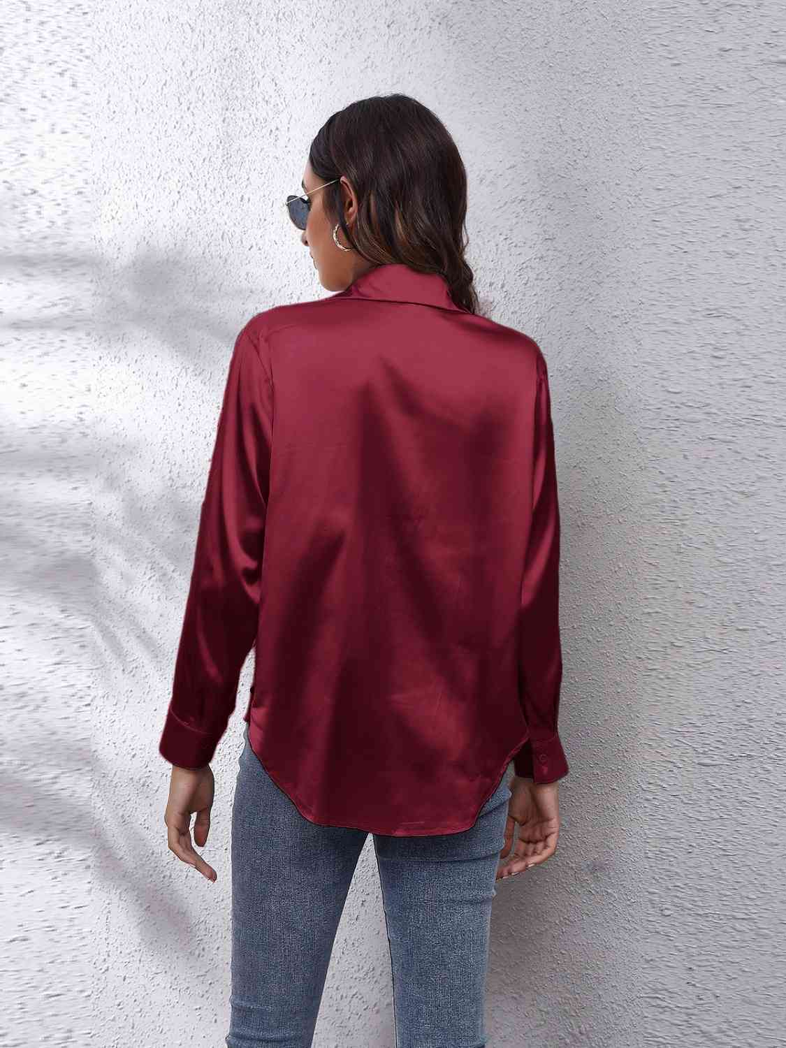 swvws Collared Neck Buttoned Long Sleeve Shirt