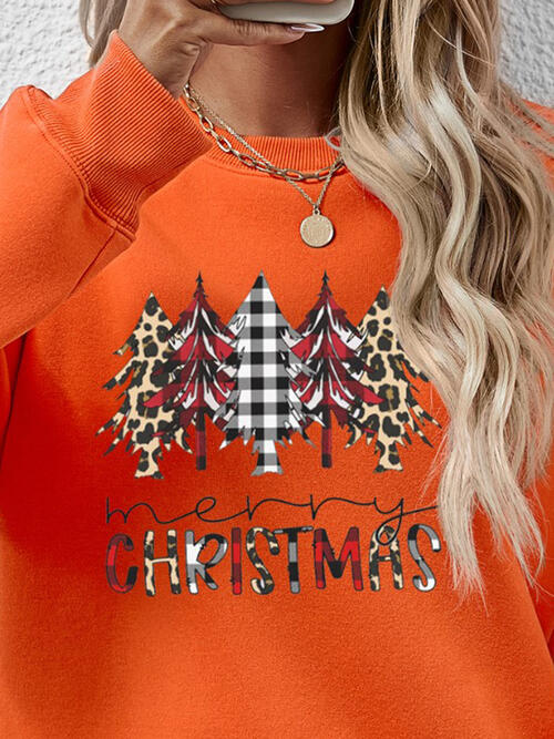 swvws MERRY CHRISTMAS Round Neck Long Sleeve Sweatshirt