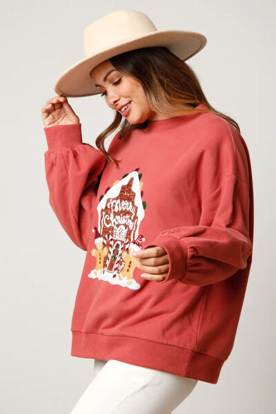 swvws Sequin Graphic Dropped Shoulder Sweatshirt