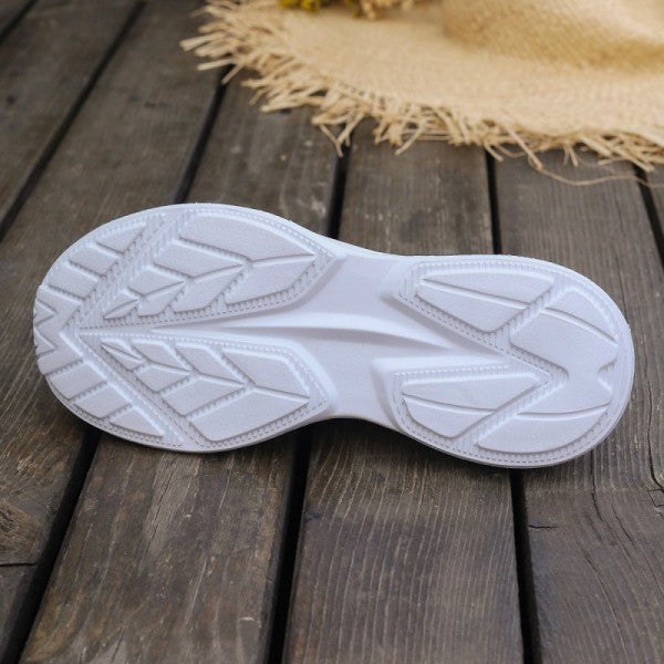 swvws - White Casual Patchwork Printing Round Mesh Breathable Comfortable Out Door Shoes