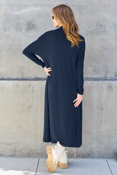 swvws Basic Bae Full Size Open Front Long Sleeve Cover Up