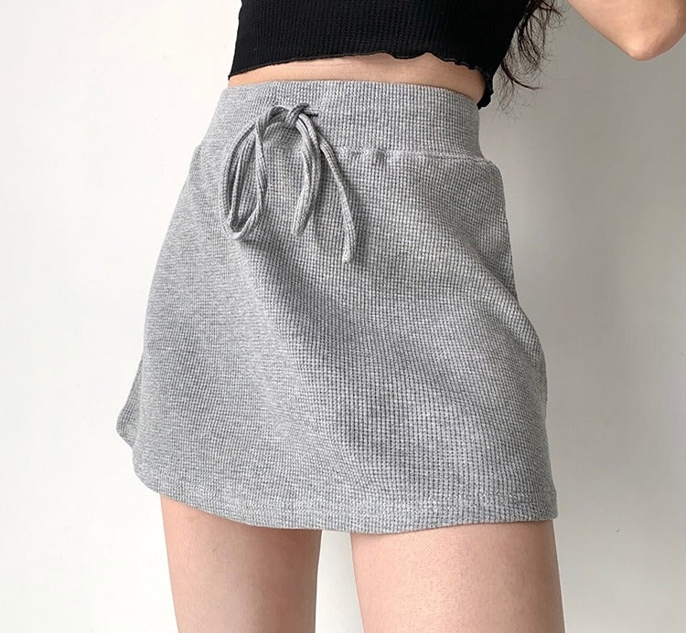 swvws - Waffle Drawstring Skirt