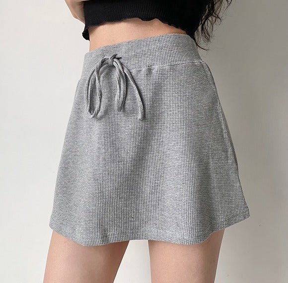 swvws - Waffle Drawstring Skirt