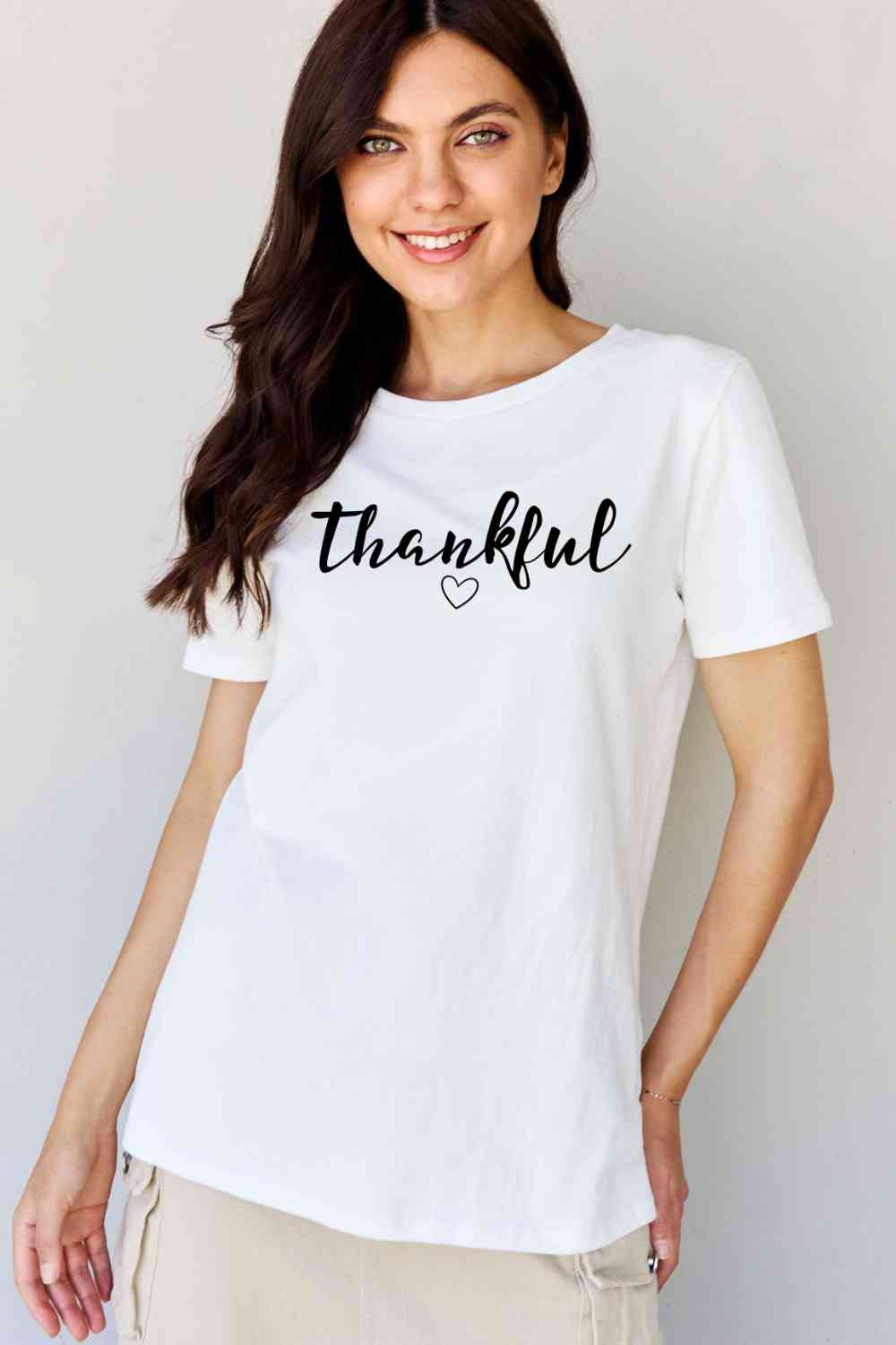 swvws Simply Love Full Size THANKFUL Graphic T-Shirt