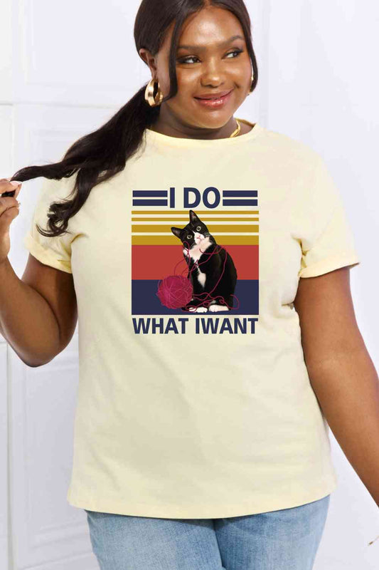 swvws Simply Love Full Size I DO WHAT I WANT Graphic Cotton Tee