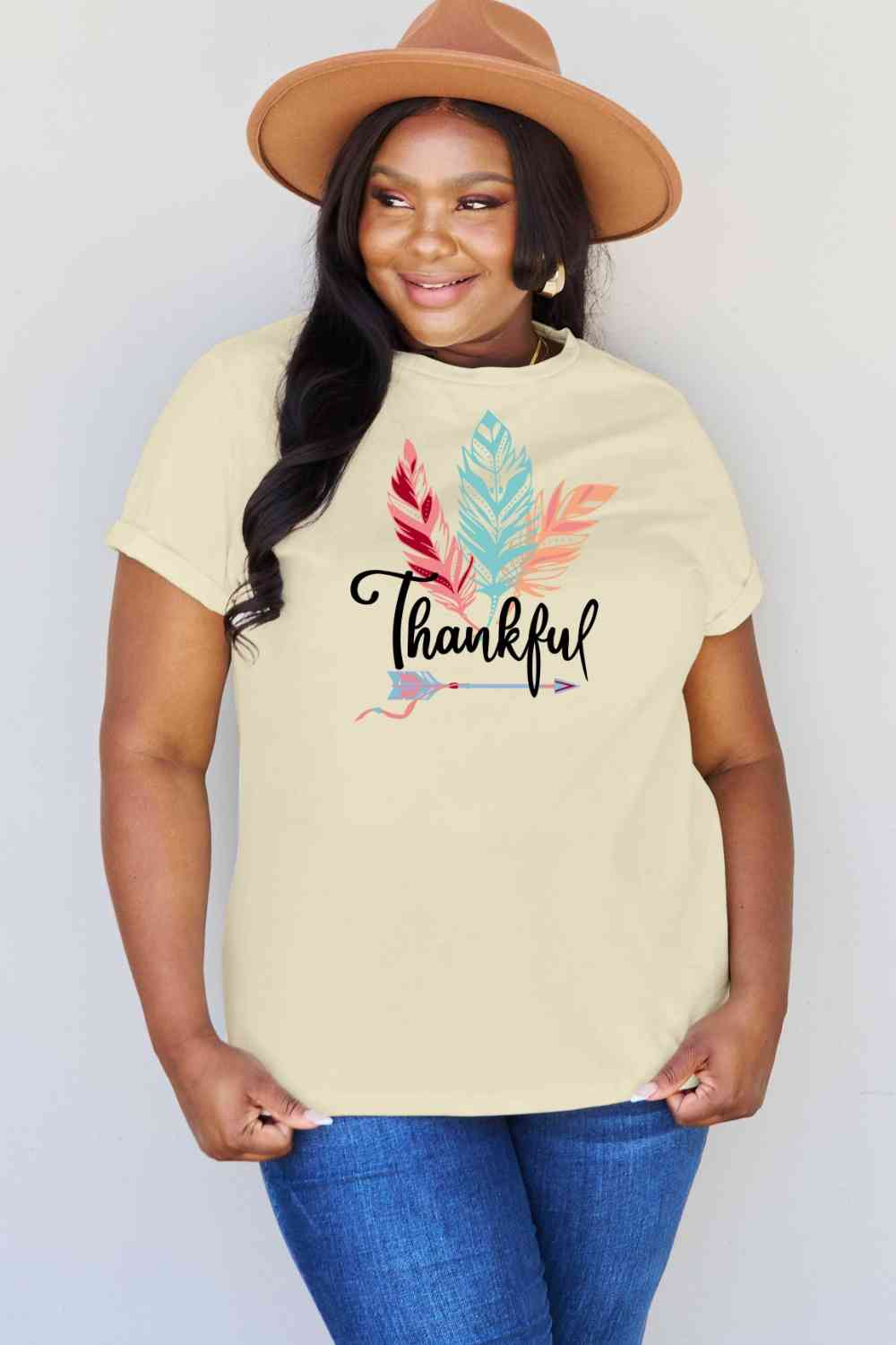 swvws Simply Love Full Size THANKFUL Graphic T-Shirt