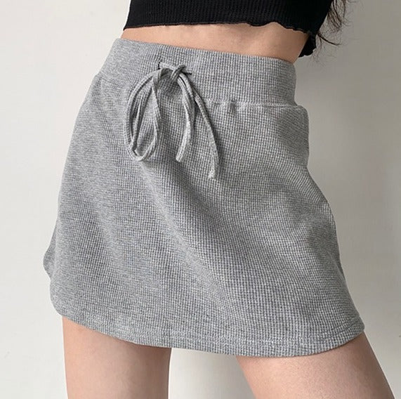 swvws - Waffle Drawstring Skirt