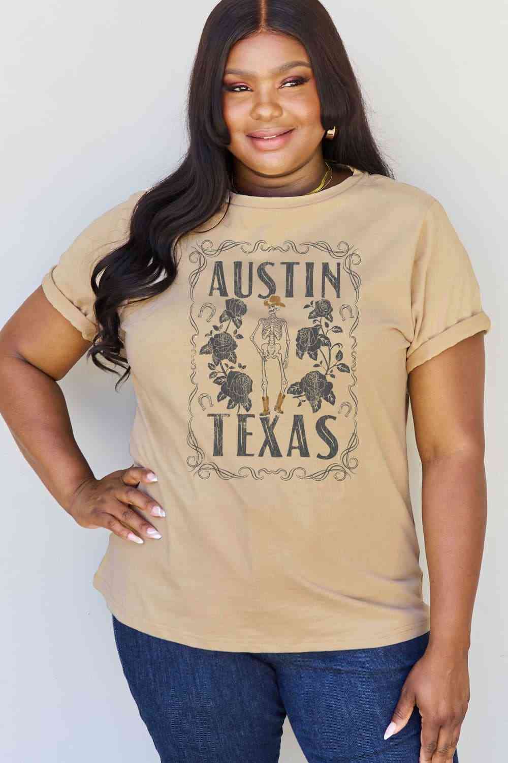 swvws Simply Love Full Size AUSTIN  TEXAS Graphic Cotton T-Shirt