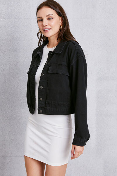 swvws Button Up Dropped Shoulder Denim Jacket