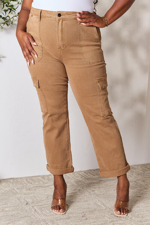 swvws Risen Full Size High Waist Straight Jeans with Pockets