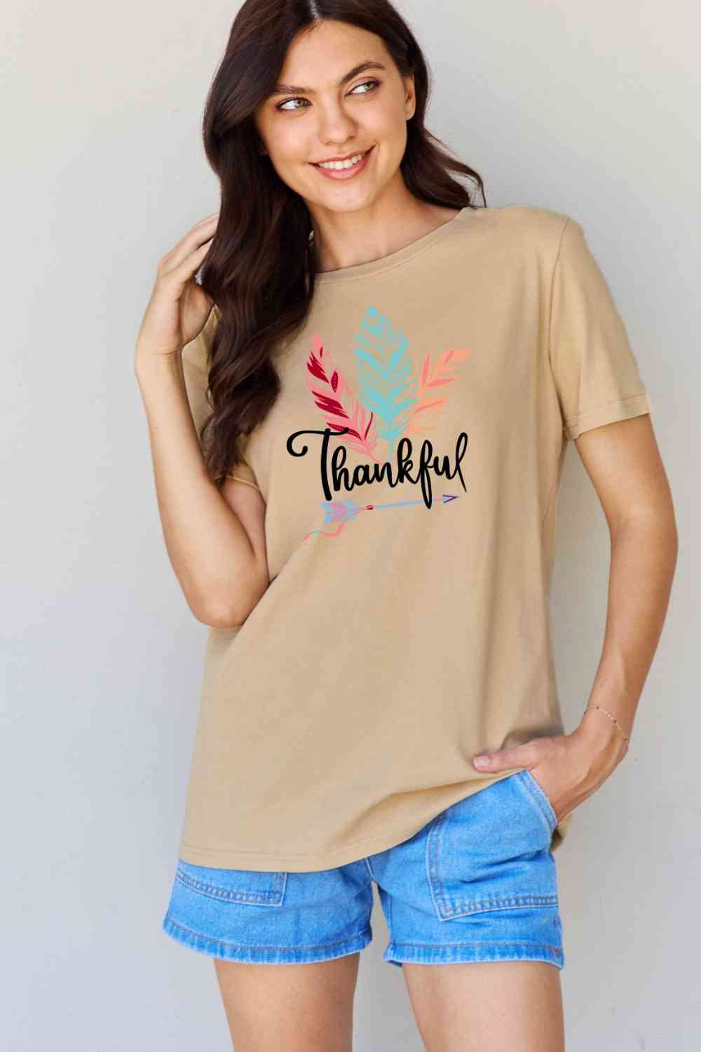 swvws Simply Love Full Size THANKFUL Graphic T-Shirt