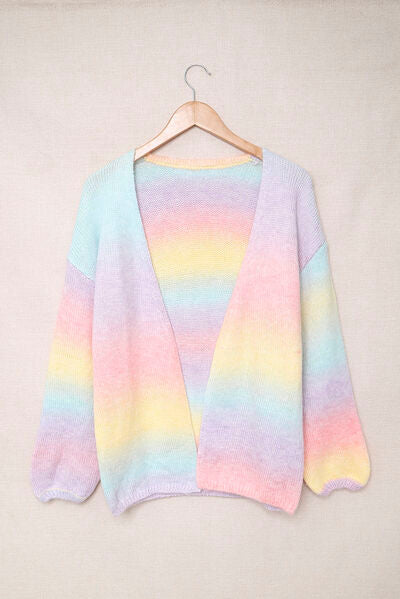 swvws Contrast Balloon Sleeve Dropped Shoulder Cardigan