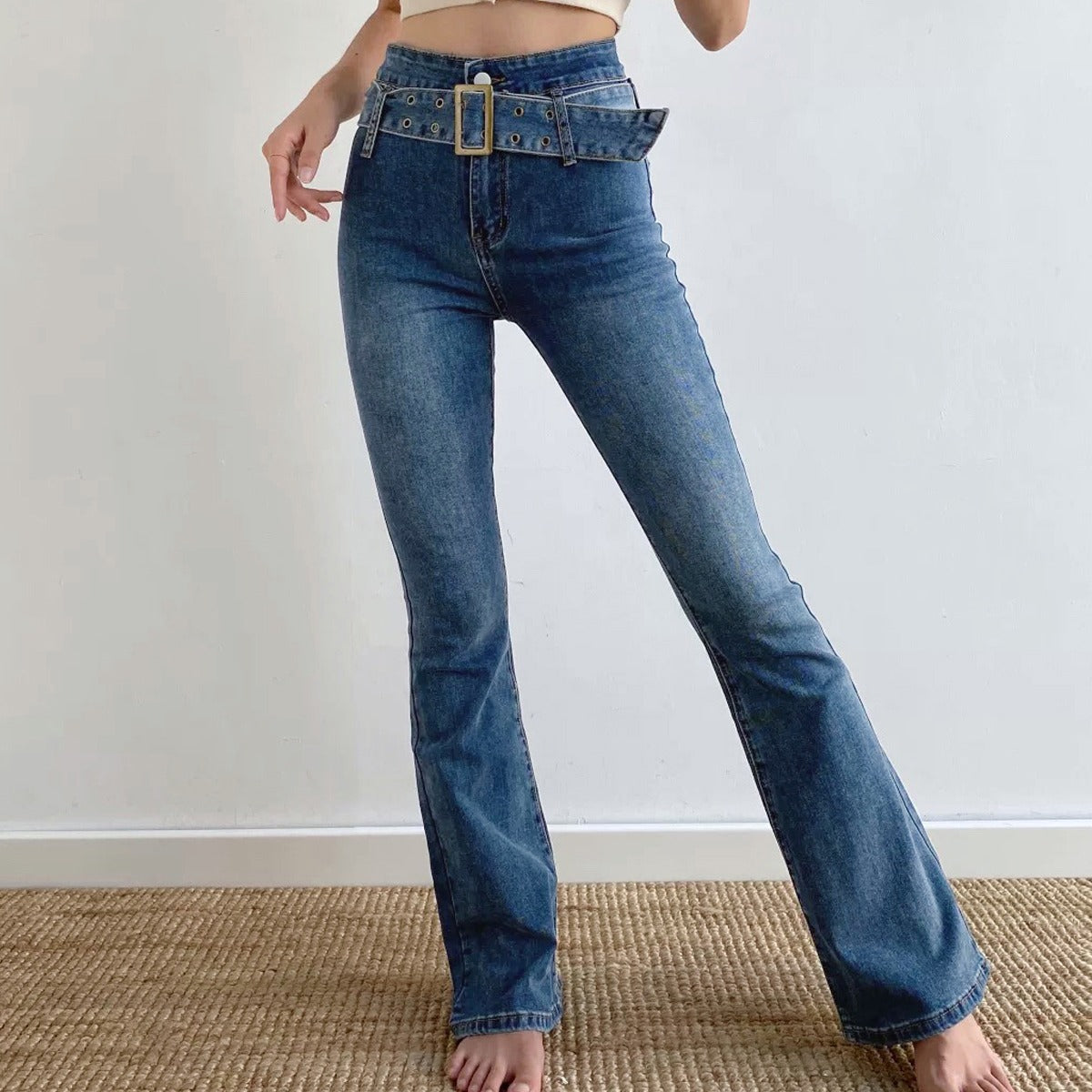 swvws - Hot Girl Denim Flare Jeans